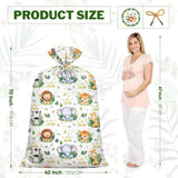 Extra Large Baby Shower Plastic Gift Bags 70"X 40" Jumbo Safari Jungle Animals Present Bag Xxl Big Gift Wrapping Bags Oversized Reusable Baby Gender Reveal Birthday Party Favors Goody Bags