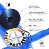 Aquafine Watercolour Metallkasten Reise-Dose 18 X 1/2 Näpfchen, 1 Pinsel, 2 Paletten
