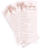 Wedding Shower Games Cards, 4 X 9 Inch Bridal Shower Games 25 Guests, Engagement Party Wedding Games For Guests, Pink Wedding Party Supplies - A12