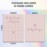 Minimalism Baby Bingo Game, 25 Sets Guess Gift Bingo Game Cards, Boy Girl Gender Neutral Baby Shower Decorations Supplies-C02