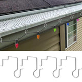 120 Pcs Christmas Gutter Light Hooks, Stainless Steel Christmas Gutter Clips, Outdoor Mesh Light Hanger Hook For Xmas Halloween Holiday Party Hanging Decoration