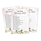 Gender Reveal 50-Pack Who Knows Mommy Best Floral Baby Shower Game Cards It’S A Boy It’S A Girl Fun Activity Cards