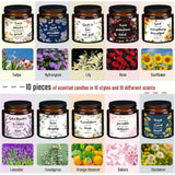 30 Pcs Christian Gifts For Women, 10 Pcs Scented Religious Bible Candles 10 Floral Verses Cards And 10 White Organza Bag For Women Christmas Birthday Wedding Party Gift Supplies Favor