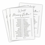 30 Would Mommy Rather Game Cards For Baby Shower - Minimalism White Double-Sided Fill In Advice Cards For Baby Announcement, Gender Reveal, New Parents-To-Be Party Favor & Supplies - C13