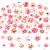 100Pcs Faux Flower Heads Mini Flowers For Crafts Silk Flower Heads Rose Daisy Peony Multicolor Small Fake Flowers For Craft Garland Wedding Party Home Shop Diy Hair Cap Photography Decor,2-4 Cm