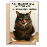 Funny Birthday Cards For Women, Men, Him, Her - Folded Card 5"X7", 350Gsm Cardstock With Sticker, Envelope - Humorous Unique Gift Cat Lover For 30Th, 40Th, 50Th, 60Th, 70Th, 80Th, 90Th, 100Th