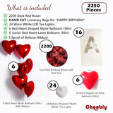 Luminary Bags With Led Tea Light Candles, Balloons, And Rose Petals – Romantic Decorations For Proposals, Anniversaries, And Special Moments (Happy Birthday)