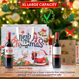 6Pcs Extra Large Christmas Gift Bags, 15.7'' X 14.2''X 5.9'', Christmas Tote Bags With Handles, Non-Woven Reusable Shopping Bag For New Year, Xmas'S Party Supplies Decorations