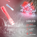33Ft 100 Led String Lights,Waterproof Twinkle Fairy Lights Plug In With 8 Modes, Christmas Lights Clear Wire For Wedding