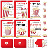 60 Pcs Popcorn Valentine'S Day Greeting Cards For Child Popcorn Themed Valentine'S Day Cards With Envelope Stickers Valentine'S Day Exchange Gift Tag For Child Classroom Friends Classmate Gift
