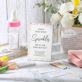 122 Pcs Baby Shower Games Guess How Many Sprinkles Included Standing Sign 100 Guessing Cards 20 Pencils 1 Baby Bottle For Gender Reveal Party Favor No Sprinkles(Pink)
