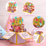 Pink 3D 60Th Birthday Greeting Card With Envelope, Unique Handmade 60Th Birthday Gift Box Card For Her Women Mom Wife Sister Grandmother