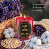 Wedding Gifts - Mr And Mrs Gifts 2026 - Wedding Gift For Couples - Bridal Shower Bride Gift For Married Newlywed - Soy Wax Scented Candle New Year Couple Glass Candle (6 Oz) Red