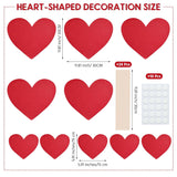 10 Sets Large Valentine'S Day Tree Decorations Trees Picks Candy Heart Tree Ornaments For Home Wedding Decor Gifts(Glitter,Red)