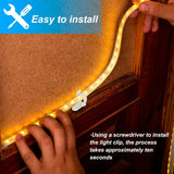 1/2 Inch Led Rope Light Mounting Clips With Screws - High Strength Plastic Light Strip Holders Hangers For Christmas, Weddings, Parties (60, 1/2 Inch)