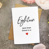18Th Anniversary Card, Eighteen Years Down Forever To Go, Romantic Valentines Day Wedding Card For Husband Wife