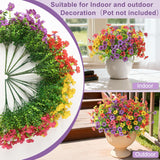 Artificial Flowers Hanging Baskets, 12 Bundles Faux Flower Outdoor Hanging Basket Spring Summer Decoration, Fake Flowers Plants For Porch Patio Balcony Home Yard Decor