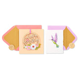 Birthday Cards, Flowers And Hummingbird (2-Count)