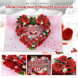 Valentines Day Card - 3D Red Roses Pop Up Valentines Cards With Envelope - Valentine'S Day Gift Love Card For Him Her Husband Wife Boyfriend Girlfriend