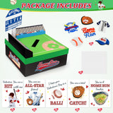 Boys Baseball Valentines Day Boxes And Cards For Kids School, 33 Pack Valentines Day Gifts For Kids Classroom For Class Exchange Party Favor (1 Baseball Field Box, 32 Valentine Cards, 1 Teacher Card)