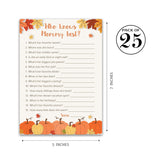 Pumpkins Baby Shower Games - Who Knows Mommy Best - Pack Of 25 - Gender Neutral Baby Shower Game Couples Coed Reveal Fun Guessing Game Mom To-Be Little Pumpkin Fall Halloween Theme Activity G330-Wkm