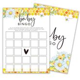 Honey Bee Gender Neutral Games, Summer Daisy Bumble Bee Bingo Game For Party Supplies & Favor, 5X7 In & Set Of 25-A03