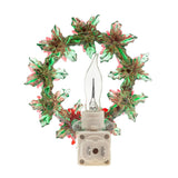 Holiday Wreath Night Light - Includes Rotational Socket With On/Off Switch