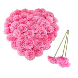 Pink Carnations Artificial Flowers Heads, 80Pcs 3.5'' Fake Faux Silk Flower Heads With Stem For Diy Wreath,Flower Wall, Handmade Flowers, Table Centerpieces, Baby Shower, Graduation Decor