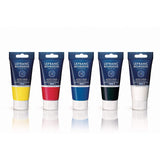300684 Fine Acrylic Paint, Highly Pigmented, Good Coverage, Creamy Homogeneous Texture, Age-Resistant, Non-Fading, Acrylic Paint Set - 5 Colours Set Of 80 Ml Tubes