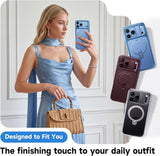 Glossy Glacier Blue iPhone 18 Pro Case with 360 Spin Magnetic Stand