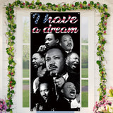 Martin Luther King Jr. Day Door Cover I Have A Dream Photo Backdrop MLK Day Decor African American Peace Love Black History Month Decorations and Supplies for Home-71×35''