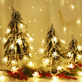 Christmas Lights, Snowflake String Lights,Fairy Lights9.8Ft,20Led,Battery Operated,Extendable For Indoor Outdoor, Holida