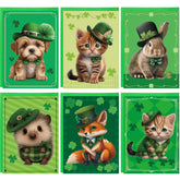 Treasure Cove St. Patrick's Day Card Set with Envelopes Green Greeting Cards Animal Design 24Pcs