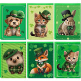 Treasure Cove St. Patrick's Day Card Set with Envelopes Green Greeting Cards Animal Design 24Pcs