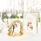 Handmade 3D Wedding Pop Up Card - Perfect Wedding Card For Bride And Groom, Ideal Valentine’S Day For Girlfriend, Husband, Wife, Boyfriend, Bride, Groom