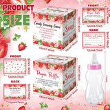 102 Pcs Pink Strawberry Diaper Raffle Tickets Box Game For Baby Shower With Pink Strawberry Diaper Raffle Card Guess Candy Game For Baby Shower Gender Reveal Party Decoration Table Centerpiece