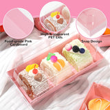 100 Pack Paper Charcuterie Boxes With Clear Lids, Disposable Kraft Sandwich Boxes Food Containers To Go Mini Treat Boxes For Bakery, Desserts, Sushi, Fruits, Cookies, Valentine'S Day (Pink)