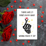 Funny Valentines Day Card For Girlfriend Wife, Rude Valentine’S Day Card For Women Her, There Are 27 Bones In My Hand Wanna Make It 28