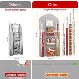 Hanging Gift Wrapping Paper Storage, 48X24 (Extra Large) Grey Double-Sided Christmas Wrapper Bag Container, Oxford Long Craft Roll Organizer, Present Wrap Holder For Closet, Door