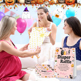 Halloween Baby Shower Games - 50 Diaper Raffle Tickets + 1 Self-Standing Sign - Diaper Raffle Party Game Sets For Baby Announcement Gender Reveal Decorations - B07
