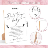 Minimalist Don'T Say Baby Clothespin Game, Pack Of 1 Wooden Tabletop Sign With Stand And 50 Mini Natural Clothespins, Modern Baby Shower Game, Gender Reveal Party Decorations - Qx09