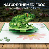 Green Leap Of Joy: Vibrant Frog 3D Pop-Up Card - 6"X8" - Unique Gift For Birthday, Get Well, Spring Greetings, Ideal For Animal Admirers And Nature Lovers, Charming Surprise Present