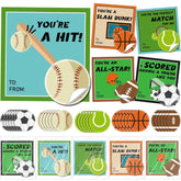 30 Pack Sports Valentines Day Gifts With Sports Stick Notes Valentine Cards For Gifts Exchange Basketball Football Baseball Soccer Tennis Party Supplies Game Prizes