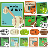 30 Pack Sports Valentines Day Gifts With Sports Stick Notes Valentine Cards For Gifts Exchange Basketball Football Baseball Soccer Tennis Party Supplies Game Prizes