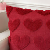 Kevin Textile Heart Love Cute Decorative Throw Pillow Covers 18X18 Inch Set Of 2 Soft Faux Fur Pillow Covers For Valentine'S Day Gifts Fluffy Plush Pillow Case For Couch Cushion Livingroom Red