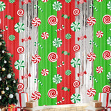 2 Packs Christmas Candy Foil Fringe Curtains 3.3x6.6ft Xmas