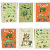 St.Patrick'S Day Card With Envelopes 12 Vintage Cards Blank Inside Foil Embellishment Watercolor Shamrock Green Party Supply