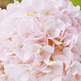 Enova Floral Artificial Flowers Silk Hydrangea Fake Flowers Arrangement in Cube Glass Vase with Faux Water for Home Office Wedding Party Event(Pink)