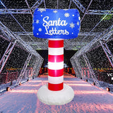 Inflatable Christmas Outdoor Decoration Mailbox - 4 Ft Santa Letters Blow Up With Built-In Led Lights For Christmas Outd