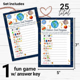 Out Of This World Baby Shower Games Boy - Fun Baby Shower Activities For Guests, Guess The Storybook Pictogram Titles, Cosmic Space Theme Adventure, 25 Cards Pack